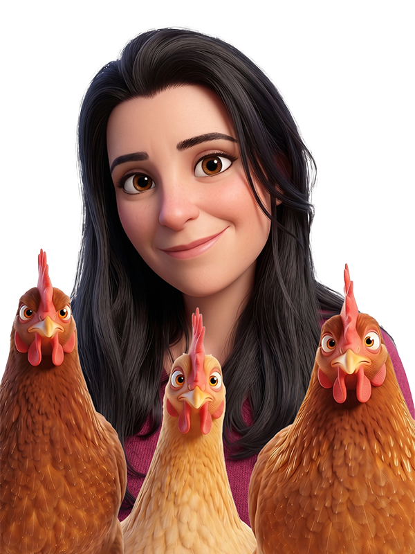 Morgane avec ses poules